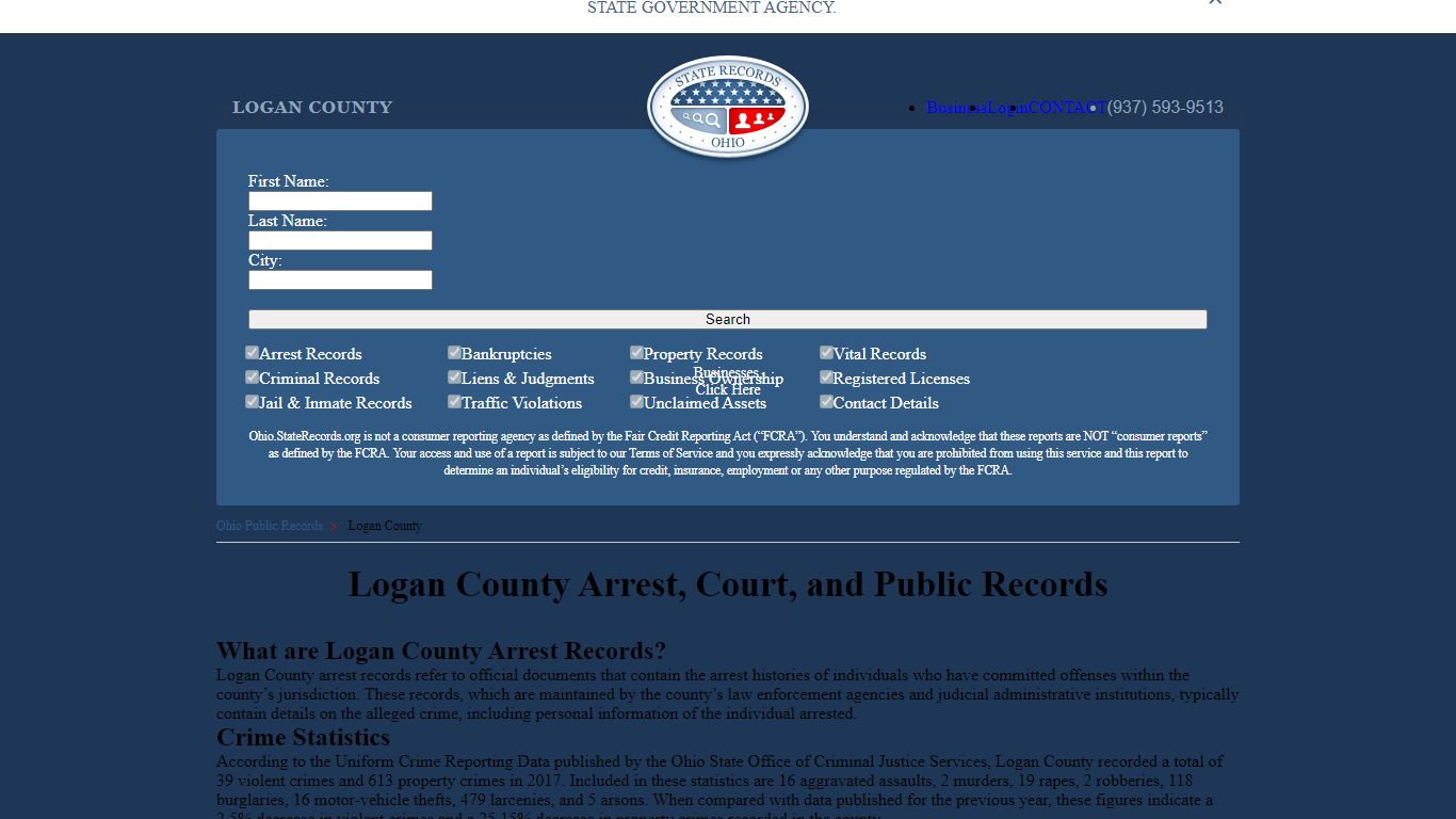 Logan County Arrest, Court, and Public Records